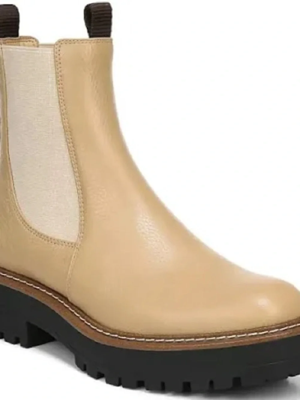 Sam Edelman ~Laguna Leather Beige Chelsea Boots - Classic Slip-On Ankle Boot